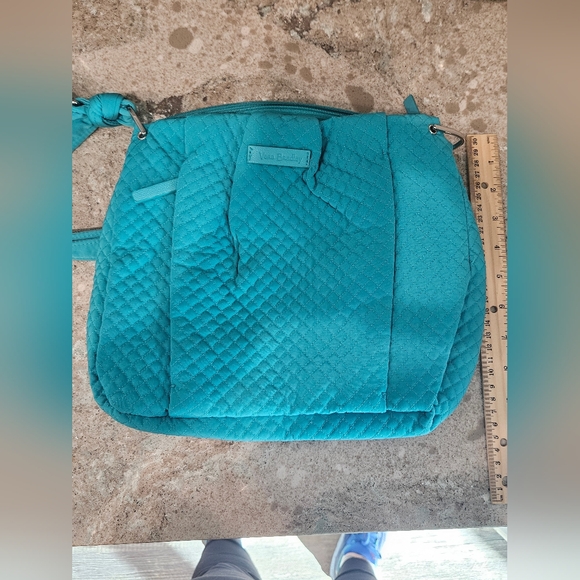 Vera Bradley Women's Quilted Crossbody Adjustable Strap Bag Teal Turquoise Sea - Picture 8 of 8